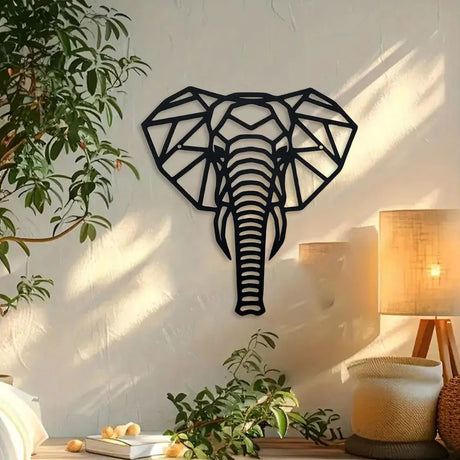 Metal Elephant Wall Decor - Black Metal Art for Home Interior Beauty - black metal wall art - Hurbane Home