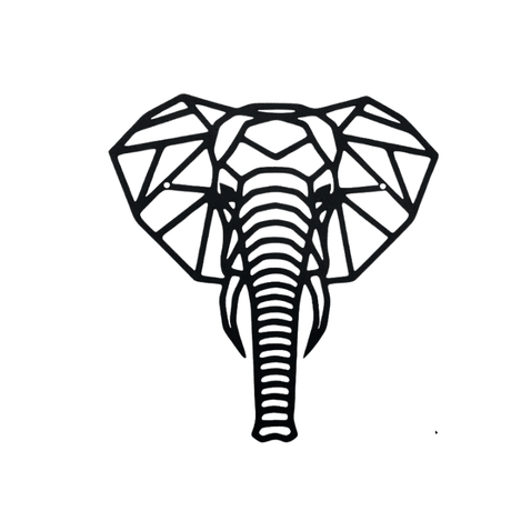 Metal Elephant Wall Decor - Black Metal Art for Home Interior Beauty - black metal wall art - Hurbane Home