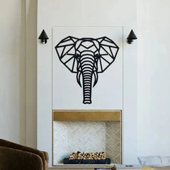 Metal Elephant Wall Decor - Black Metal Art for Home Interior Beauty - black metal wall art - Hurbane Home