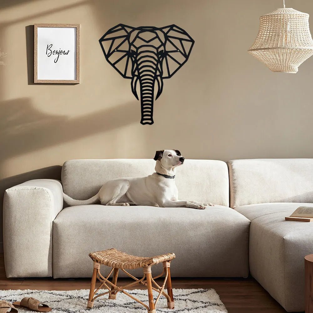 Metal Elephant Wall Decor - Black Metal Art for Home Interior Beauty - black metal wall art - Hurbane Home