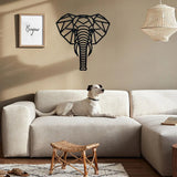 Metal Elephant Wall Decor - Black Metal Art for Home Interior Beauty - black metal wall art - Hurbane Home