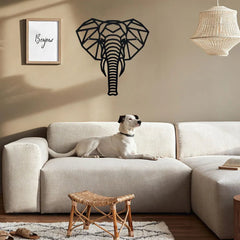 Metal Elephant Wall Decor - Black Metal Art for Home Interior Beauty - black metal wall art - Hurbane Home
