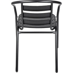 Metal Indoor Outdoor Stackable Chair - Durable Slat Design for Patio Seating - Metal Balcony Chairs - Hurbane Home