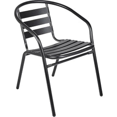 Metal Indoor Outdoor Stackable Chair - Durable Slat Design for Patio Seating - Metal Balcony Chairs - Hurbane Home
