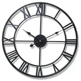 Metal Rustic Roman Numeral Silent Wall Clock - Hurbane Home