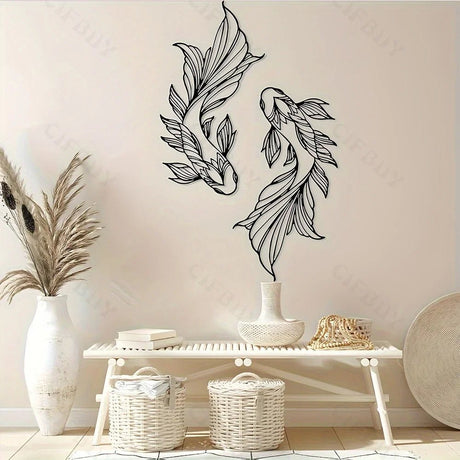 Metal Wall Art Decor - Elegant Black Metal Design for Modern Homes - Hurbane Home