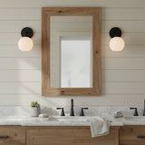 Milk glass globe wall sconce on metal arm additional product view 12