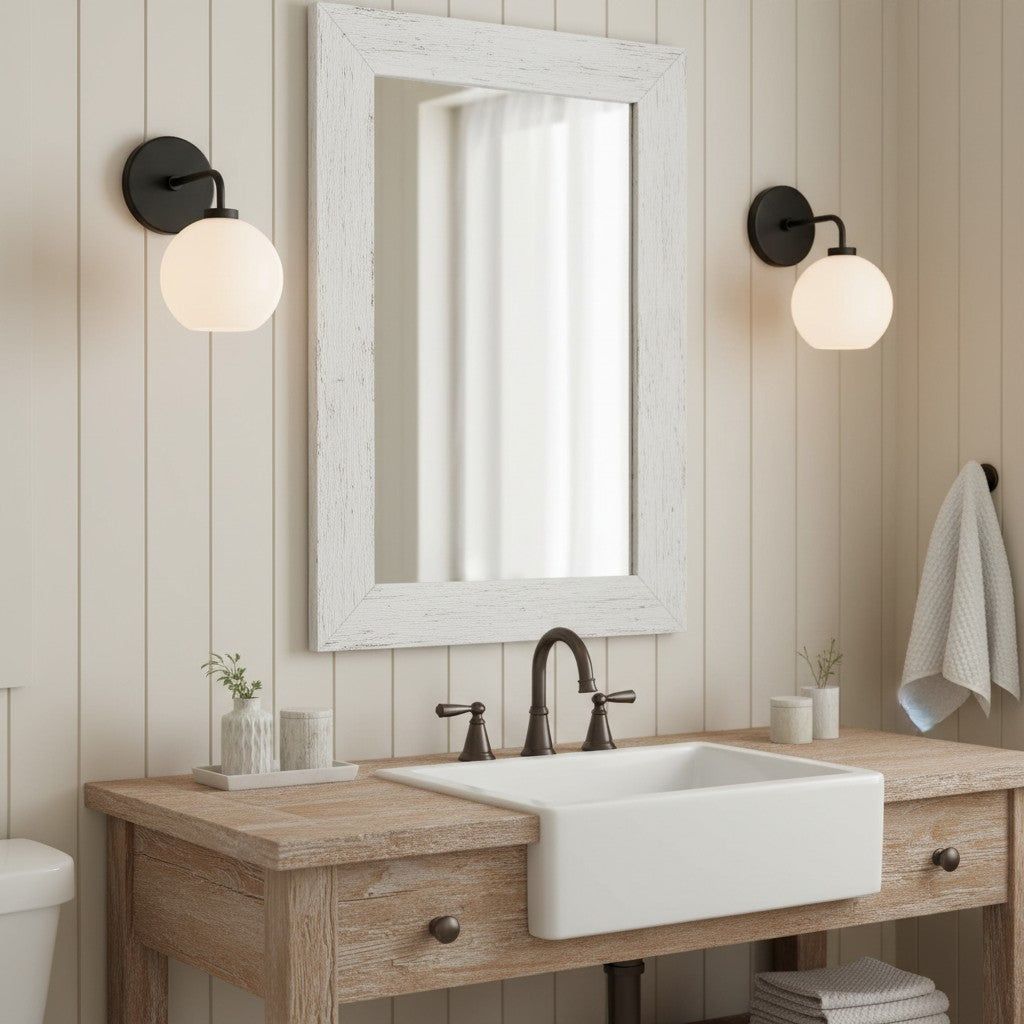 Milk glass globe wall sconce on metal arm colour option view 15