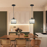 Pair of mini crystal pendants above a timber table in a green dining room