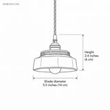 Line drawing showing the 5.5 in shade diameter and 2.4 in height