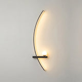 Minimalist arc linear LED wall light shown against a plain studio background