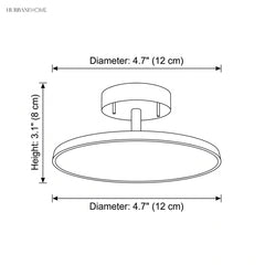Dimension diagram showing 4.7 inch diameter and 3.1 inch height