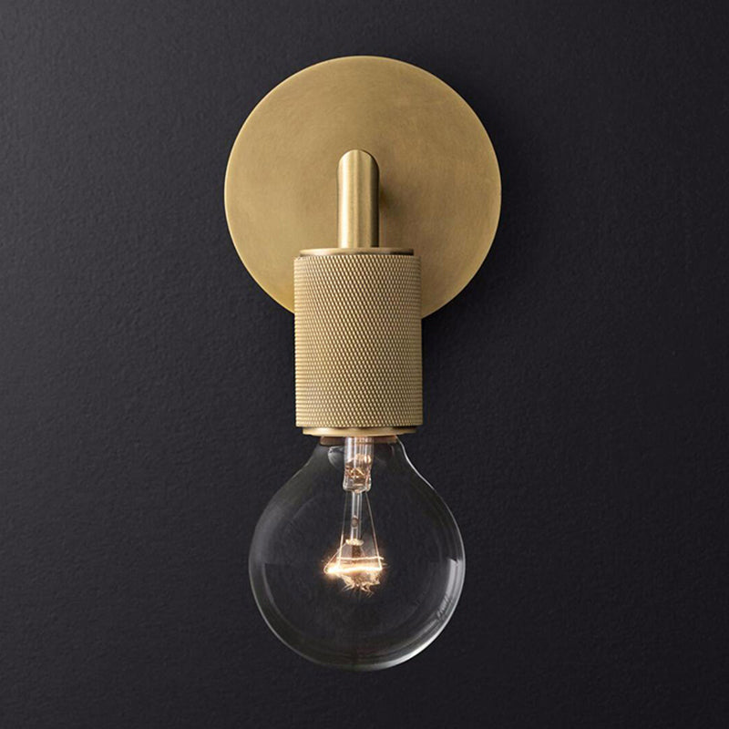 Close up of the brass round backplate and ridged socket
