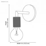 Dimension drawing of the sconce, width 4 in and height 7.5 in