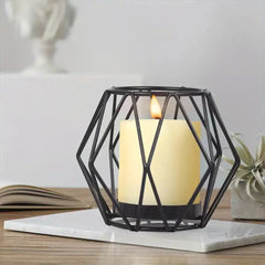 Modern Black Candle Holders - Sleek Metal Stand for Elegant Home Decor - Metal Candle Holders - Hurbane Home