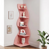 Modern book shelf displayed in compact bedroom