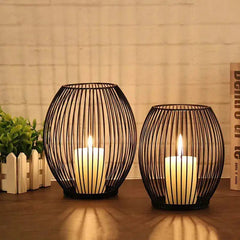 Modern Candle Holder Elegance - Black Metal Candle Holders for Decorative Ambiance - Metal Candle Holders - Hurbane Home