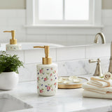 Modern Ceramic Soap Dispenser - 430ml White Moisturiser Pump Bottle for Stylish Bathrooms - ceramic soap dispenser - Hurbane Home