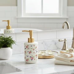 Modern Ceramic Soap Dispenser - 430ml White Moisturiser Pump Bottle for Stylish Bathrooms - ceramic soap dispenser - Hurbane Home