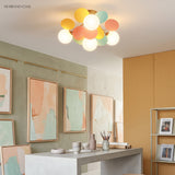 Modern flush mount ceiling light with acrylic discs alternative angle view 1