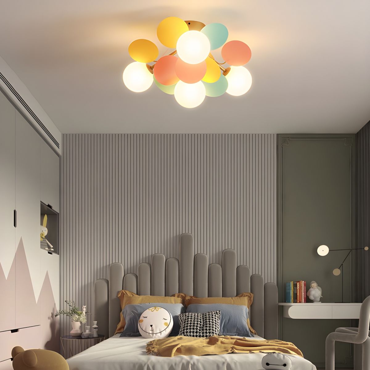 Modern flush mount ceiling light with acrylic discs supplementary product view 5
