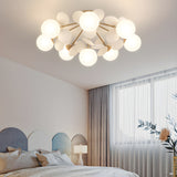 Modern flush mount ceiling light with acrylic discs alternative angle view 7