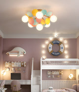 Modern flush mount ceiling light with acrylic discs close detail view 14