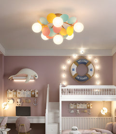 Modern flush mount ceiling light with acrylic discs close detail view 14