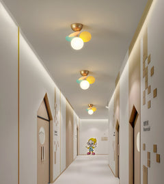 Modern flush mount ceiling light with acrylic discs colour option view 15
