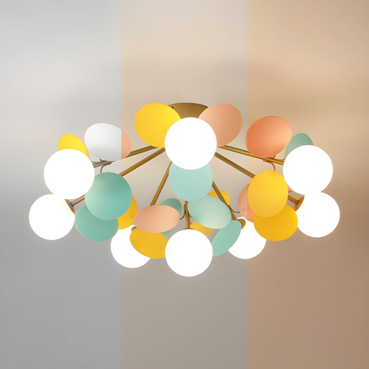 Modern flush mount ceiling light with acrylic discs alternative angle view 19