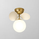Modern flush mount ceiling light with acrylic discs close detail view 20