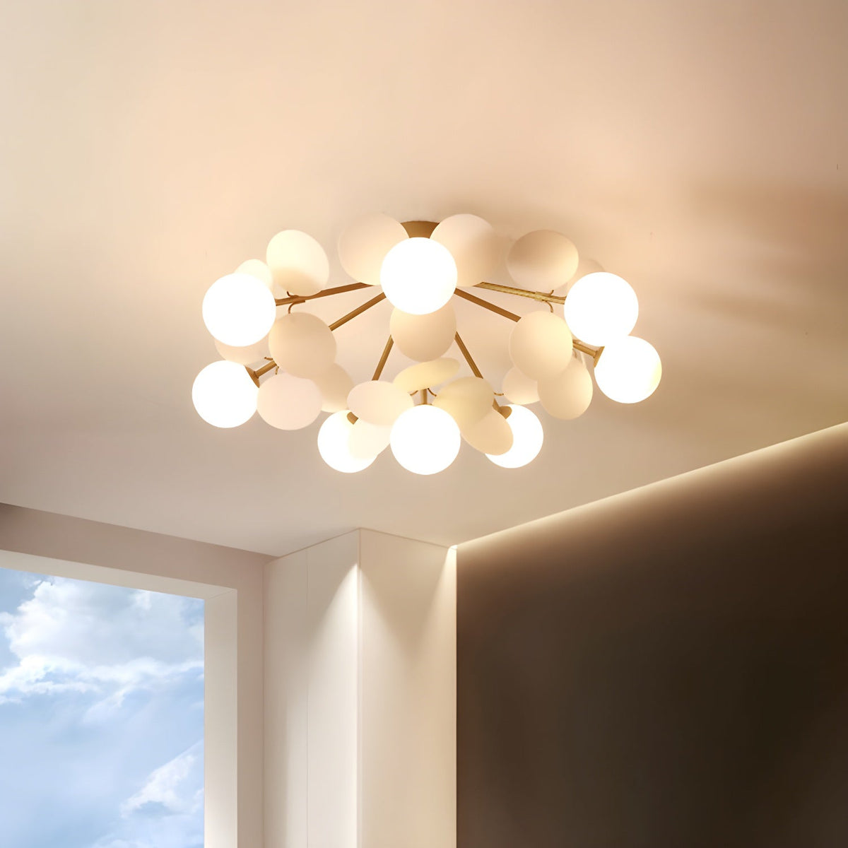 Modern flush mount ceiling light with acrylic discs colour option view 33