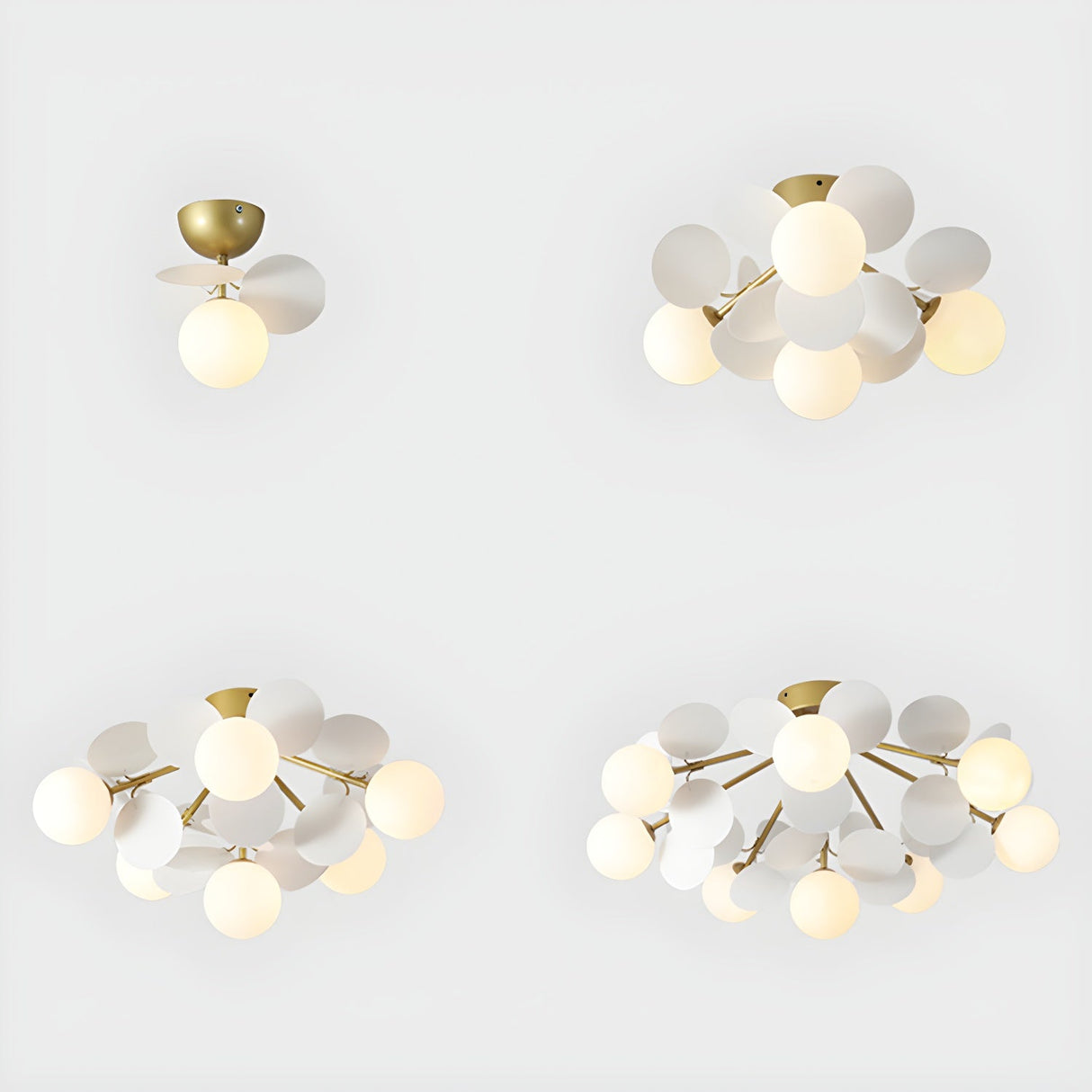 Modern flush mount ceiling light with acrylic discs close detail view 38