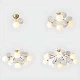 Modern flush mount ceiling light with acrylic discs close detail view 38