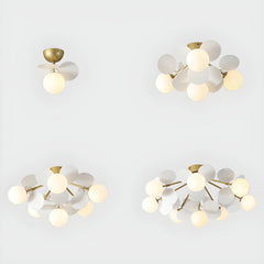 Modern flush mount ceiling light with acrylic discs close detail view 38