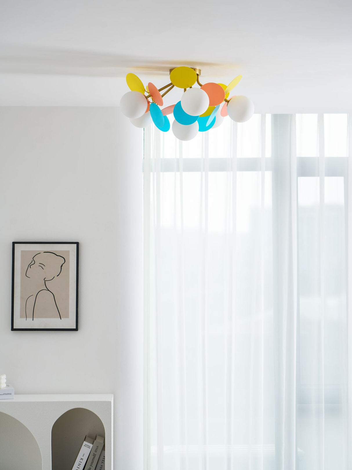 Modern flush mount ceiling light with acrylic discs colour option view 39