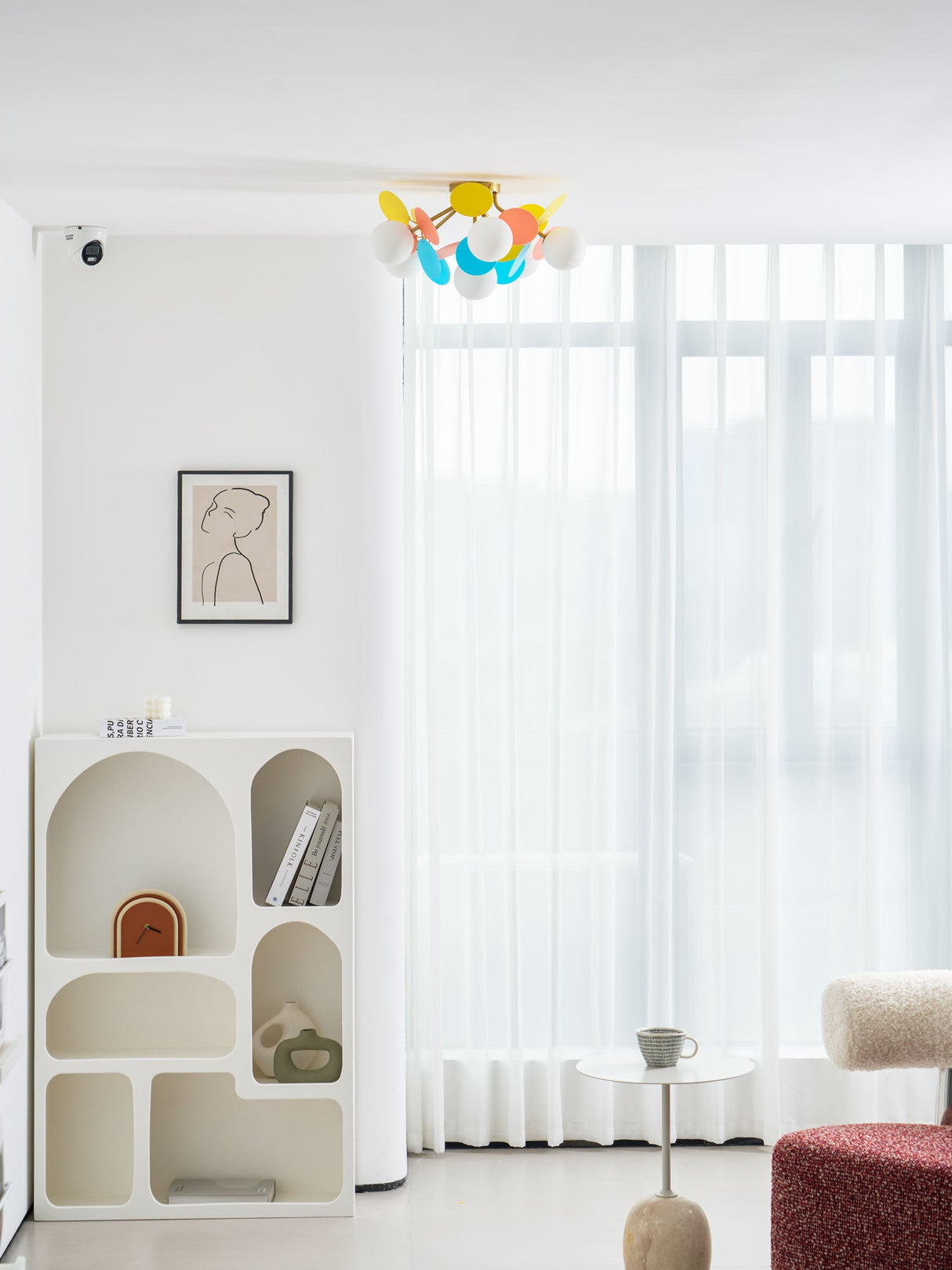 Modern flush mount ceiling light with acrylic discs alternative angle view 49