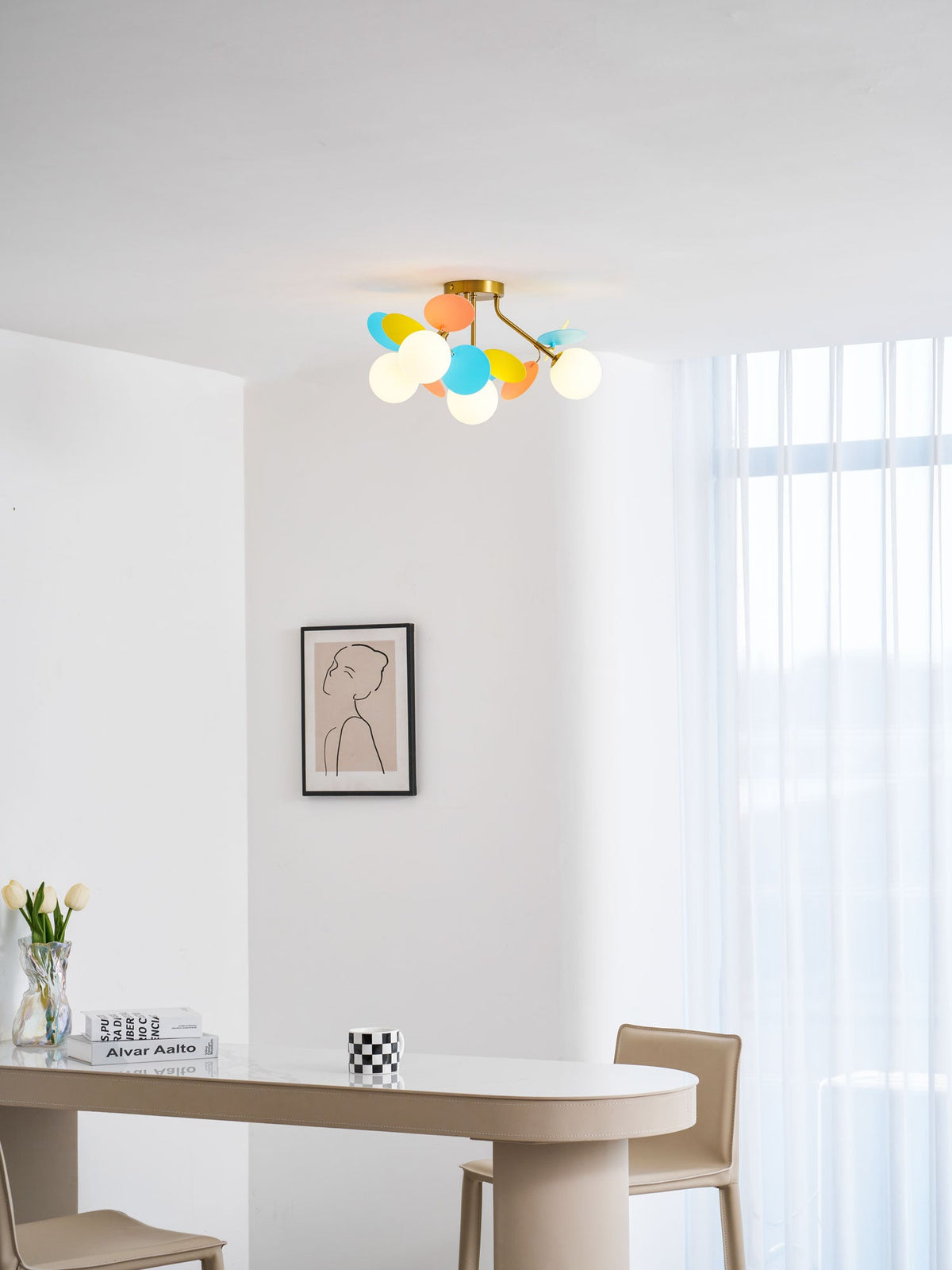 Modern flush mount ceiling light with acrylic discs supplementary product view 53