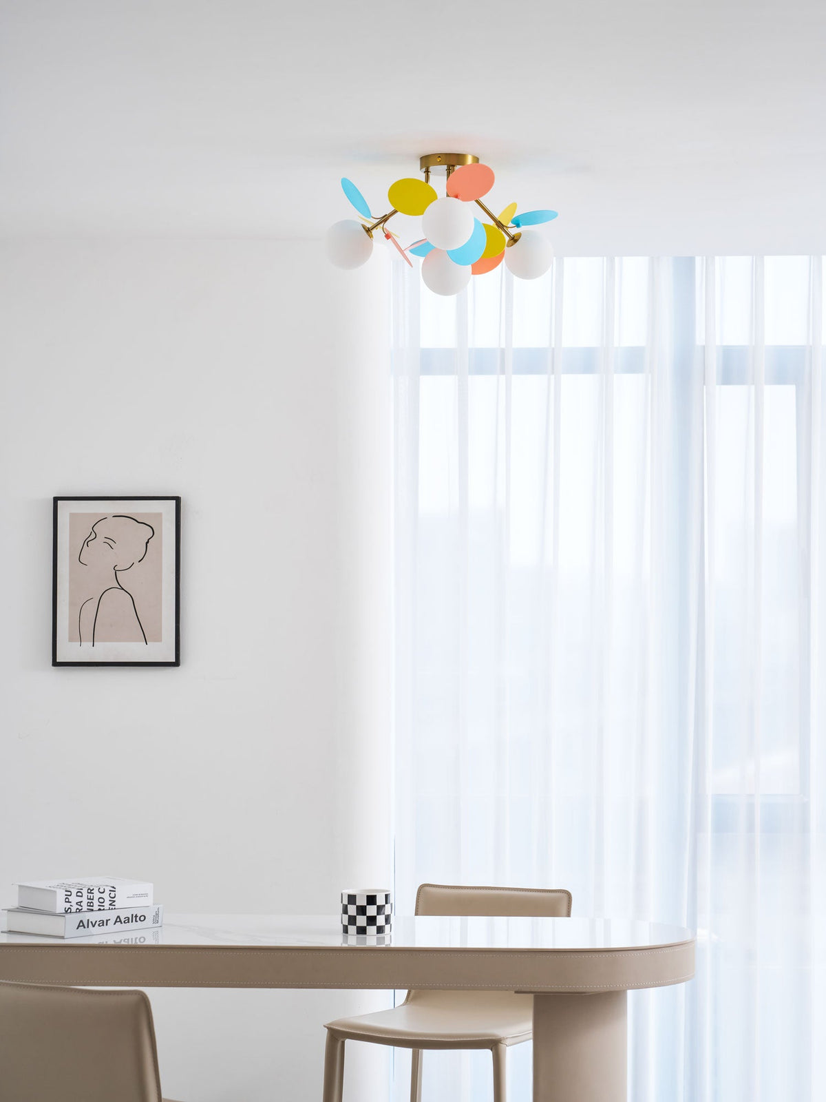 Modern flush mount ceiling light with acrylic discs additional product view 54