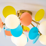 Modern flush mount ceiling light with acrylic discs close detail view 62