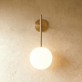 Modern frosted glass globe wall sconce alternative angle view 1