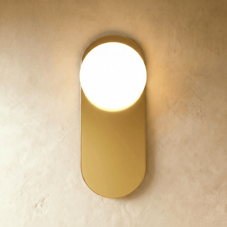 Modern frosted glass globe wall sconce close detail view 8