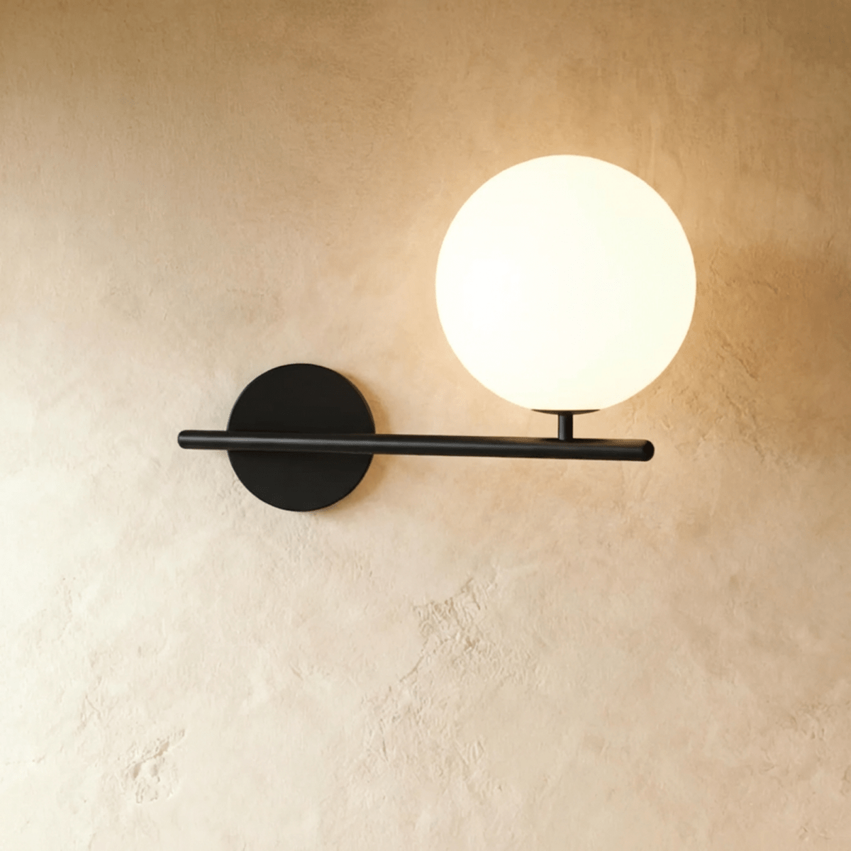Modern frosted glass globe wall sconce alternative angle view 13