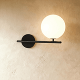 Modern frosted glass globe wall sconce alternative angle view 13