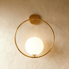 Modern frosted glass globe wall sconce colour option view 15
