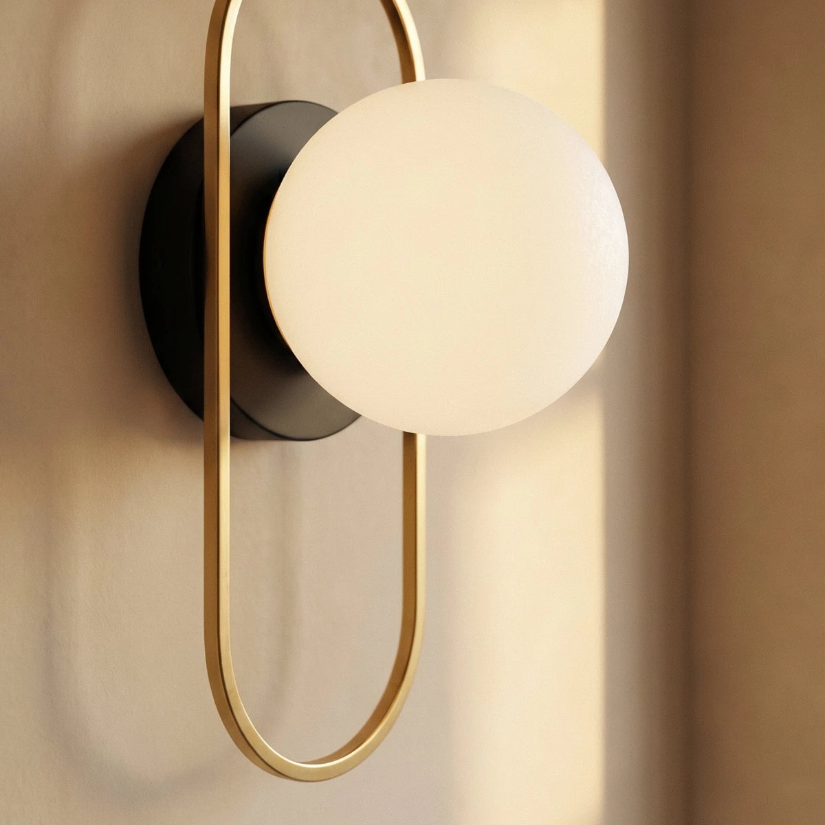 Modern frosted glass globe wall sconce alternative angle view 19