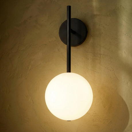 Modern frosted glass globe wall sconce colour option view 21