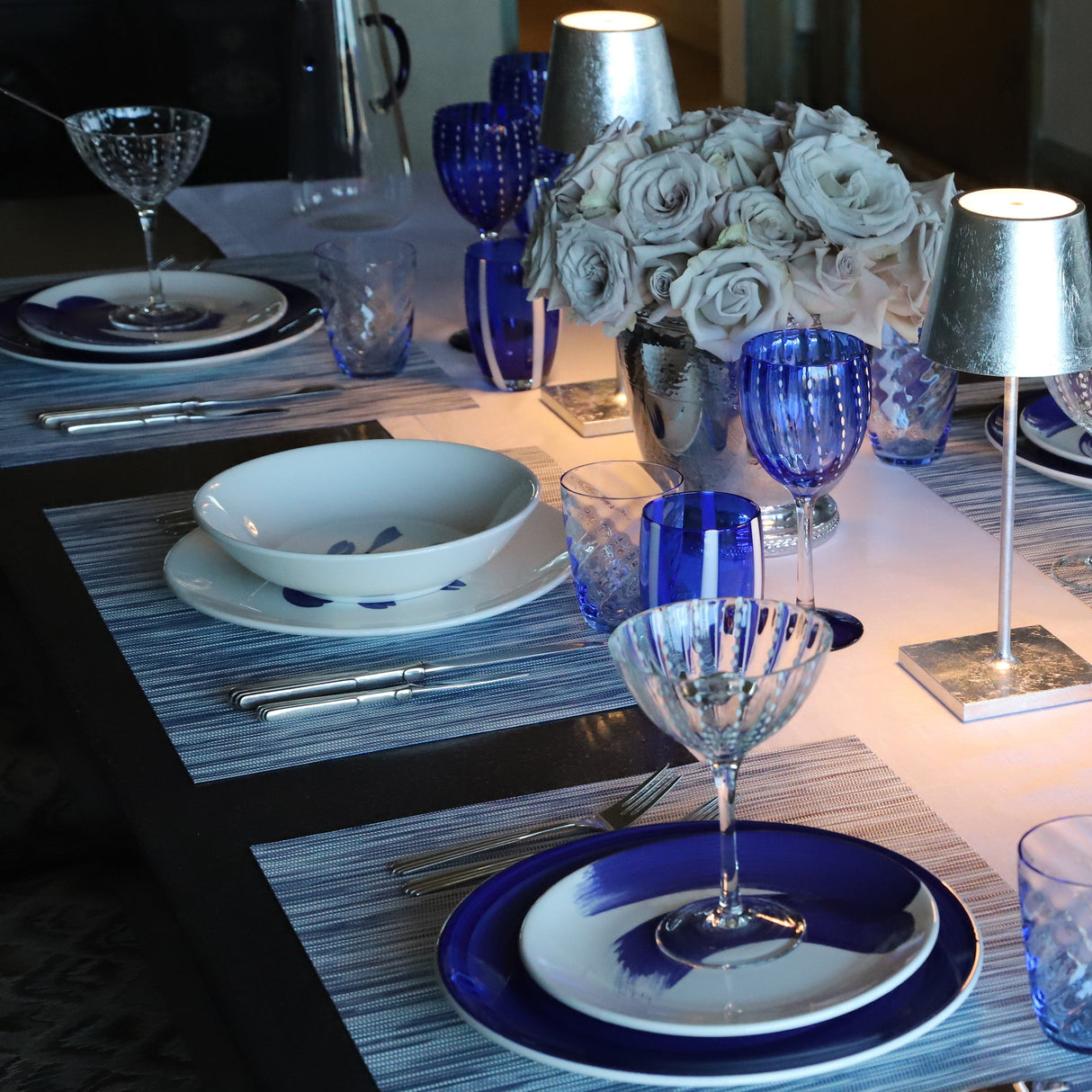 Modern hand blown glass wine with textured finish