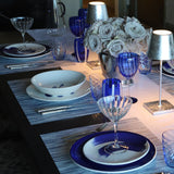 Modern hand blown glass wine with textured finish