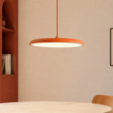 Colour range grid of the disc pendant light in eight finishes